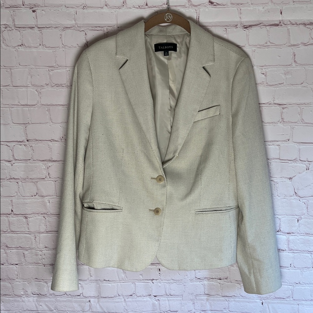 Talbots Womans Blazer in‎ Light Cream jacket Size 10